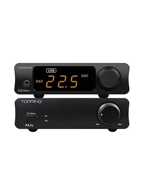 TOPPING DX3PRO PLUS + TOPPING PA3S Black PACKAGE