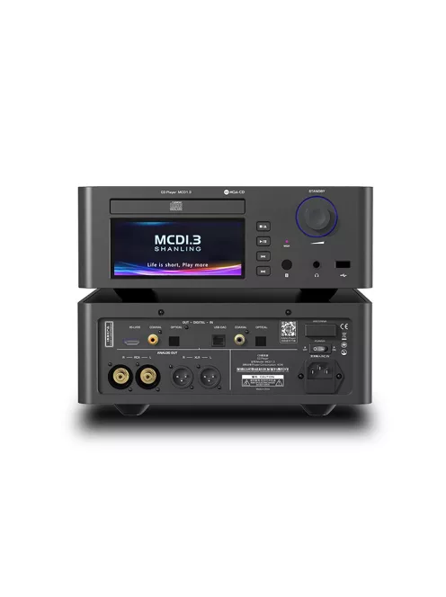 SHANLING MCD1.3 - Player audio CD de birou cu DAC, amplificator pentru căști și Streamer WiFi Bluetooth 5 aptX HD LDAC MQA-CD 32 de biți 768kHz DSD512 - Negru