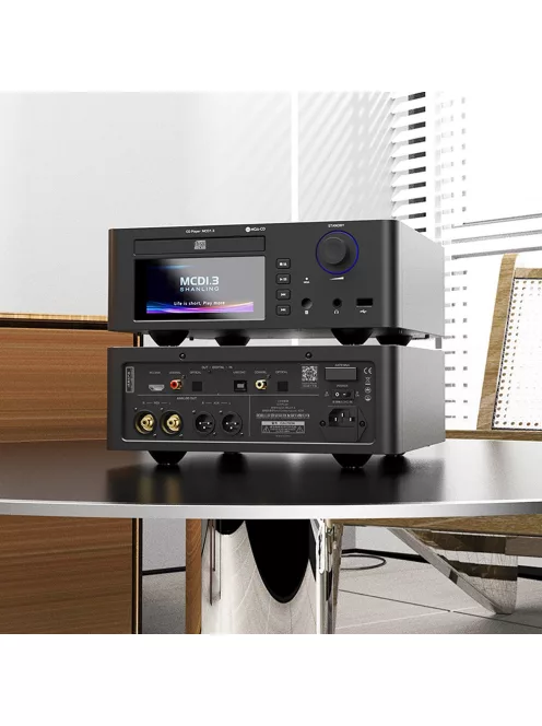 SHANLING MCD1.3 - Player audio CD de birou cu DAC, amplificator pentru căști și Streamer WiFi Bluetooth 5 aptX HD LDAC MQA-CD 32 de biți 768kHz DSD512 - Negru