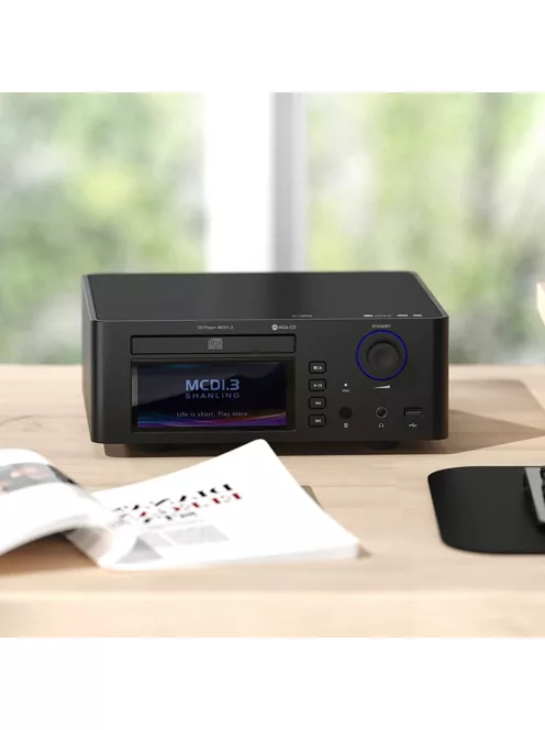 SHANLING MCD1.3 - Player audio CD de birou cu DAC, amplificator pentru căști și Streamer WiFi Bluetooth 5 aptX HD LDAC MQA-CD 32 de biți 768kHz DSD512 - Negru
