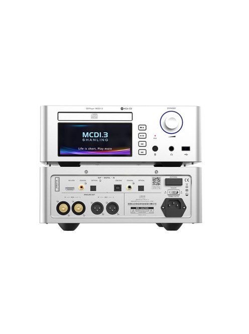 SHANLING MCD1.3 - Player audio CD de birou cu DAC, amplificator pentru căști și Streamer WiFi Bluetooth 5 aptX HD LDAC MQA-CD 32 de biți 768kHz DSD512 - Argint
