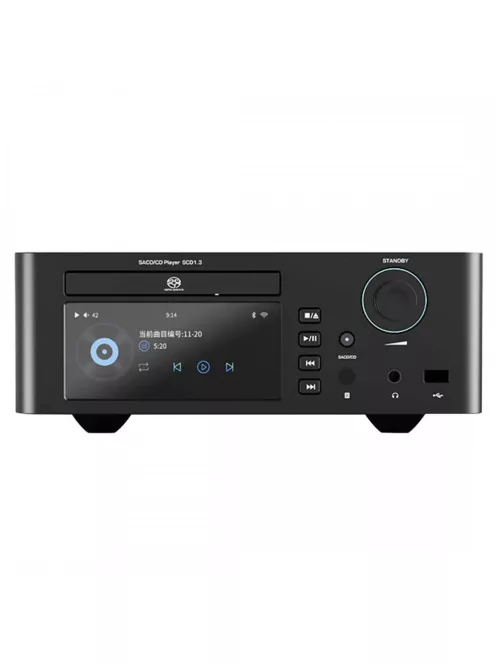 SHANLING SCD1.3 - Player de discuri SACD de birou cu amplificator pentru căști și Streamer WiFi Bluetooth 5 aptX HD LDAC 32bit 768kHz DSD512 - Negru