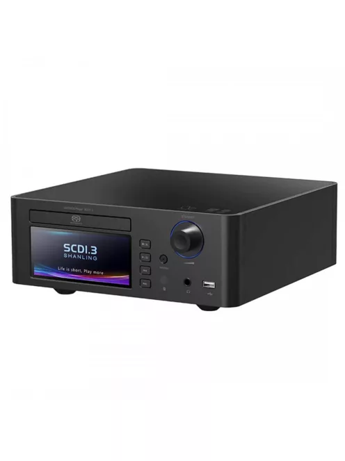 SHANLING SCD1.3 - Player de discuri SACD de birou cu amplificator pentru căști și Streamer WiFi Bluetooth 5 aptX HD LDAC 32bit 768kHz DSD512 - Negru