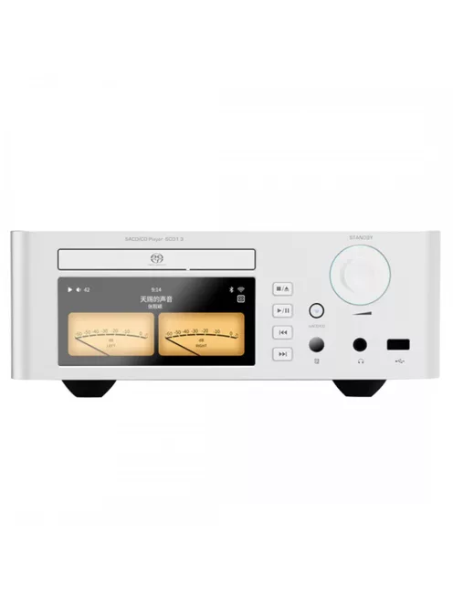 SHANLING SCD1.3 - Player de discuri SACD de birou cu amplificator pentru căști și Streamer WiFi Bluetooth 5 aptX HD LDAC 32bit 768kHz DSD512 - Argint