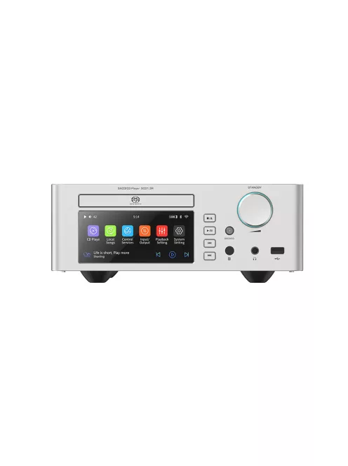 SHANLING SCD1.3R - Player SACD de masă de a doua generație cu DAC R2R pe 24 de biți, amplificator pentru căști și streamer WiFi Bluetooth 5.0 aptX HD LDAC 32bit 768kHz DSD512 - Argint