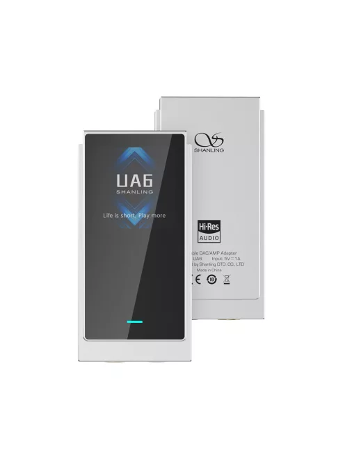 SHANLING UA6 - DAC și amplificator de căști portabil 32bit 768kHz DSD512 - Argint