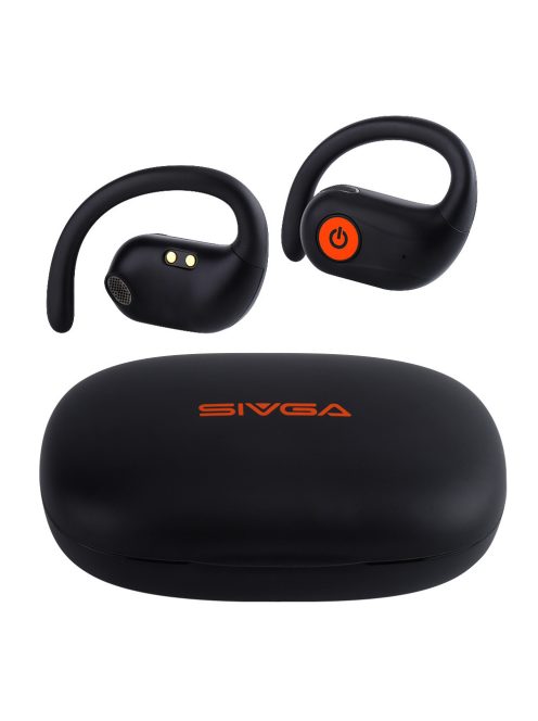 SIVGA AUDIO SO1 - Căști sportive on-ear Truly Wireless (TWS) cu încărcare wireless (Qi) Bluetooth 5.3 IPX5 - Negru