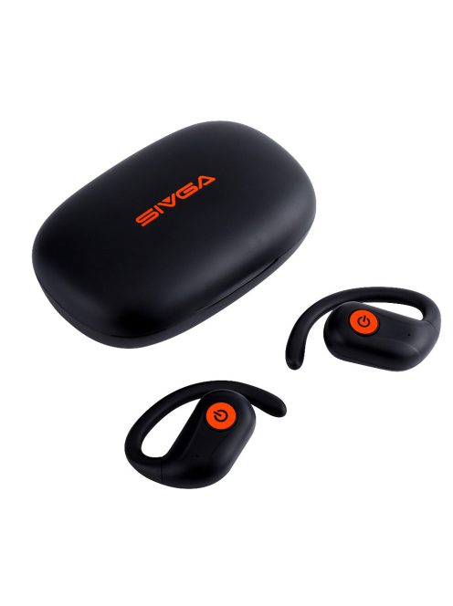 SIVGA AUDIO SO1 - Căști sportive on-ear Truly Wireless (TWS) cu încărcare wireless (Qi) Bluetooth 5.3 IPX5 - Negru