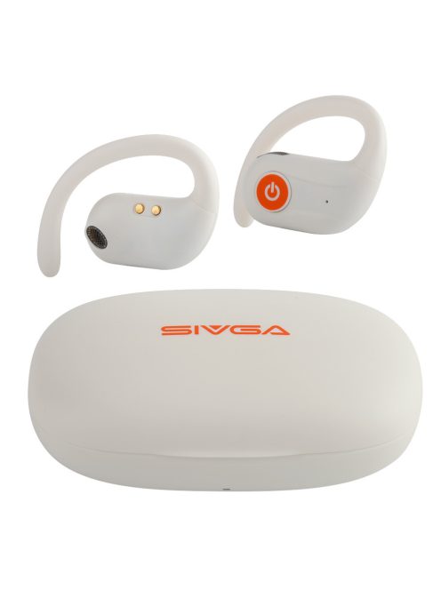 SIVGA AUDIO SO1 - Căști sportive on-ear Truly Wireless (TWS) cu încărcare wireless (Qi) Bluetooth 5.3 IPX5 - Alb