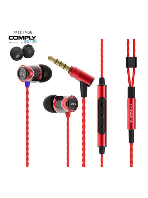 SoundMAGIC E10C - Căști stereo In-Ear high quality cu microfon - Roșu
