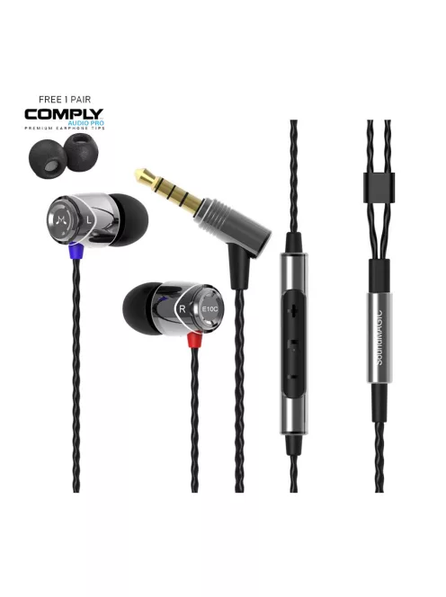SoundMAGIC E10C - Căști stereo In-Ear high quality cu microfon - Argintiu-Negru