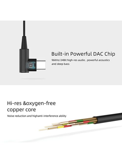 SOUNDMAGIC E11D - Căști intra-auriculare digitale cu conector stereo Type-C 24Bit DAC cu microfon - Negru