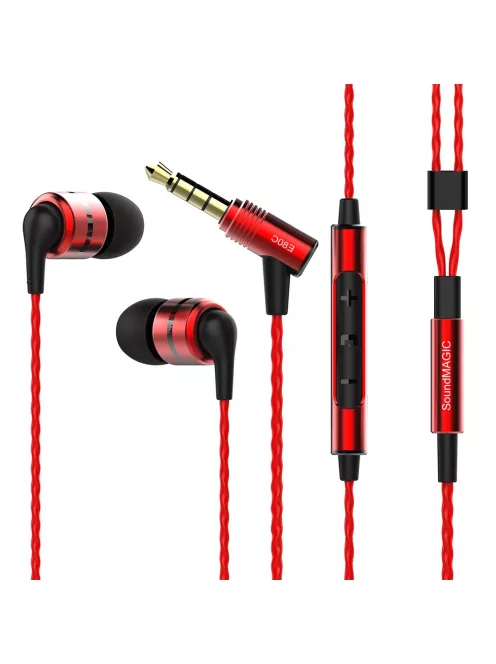 SOUNDMAGIC E80C - Căști stereo emblematice In-Ear pentru pasionații de muzică cu microfon. - Roșu