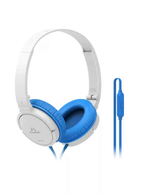 SoundMAGIC P11S  - Căști On-Ear Stereo ultra lightweight cu microfon - Alb-Albastru
