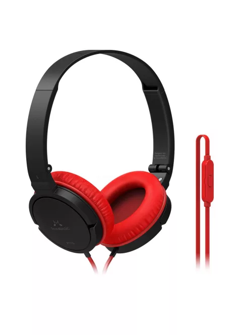 SoundMAGIC P11S  - Căști On-Ear Stereo ultra lightweight cu microfon - Negru-Roșu