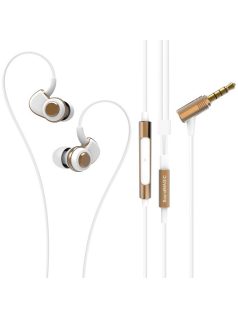   SoundMAGIC PL30+ C - Căști Stereo In-ear, ultra confortabile monitor style , calitate sonică excelentă, cu  microfon - Alb-Auriu