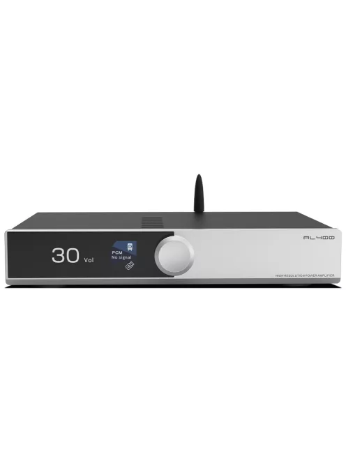 SMSL AL400 - Amplificator integrat și DAC clasa D de birou 2x160W 4 Ohm Bluetooth MQA 32bit 768kHz LDAC aptX-HD eARC - Argint