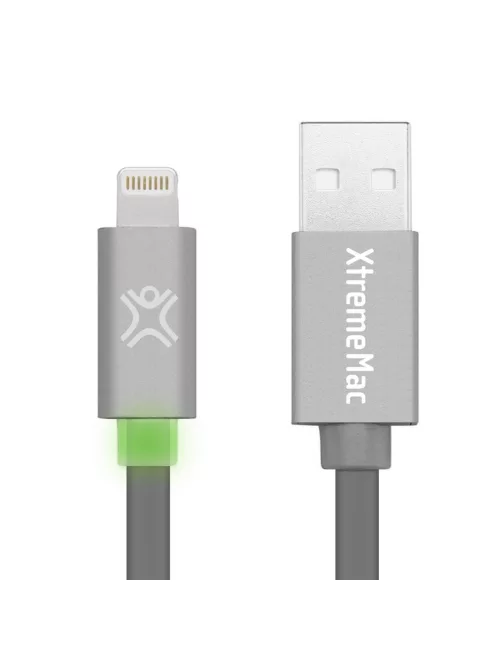 XtremeMac cablu Lightning plat cu LED - Alb
