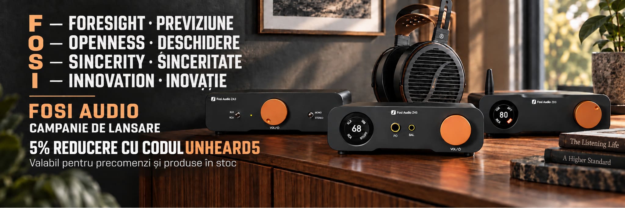 Campanie de lansare Fosi Audio, 5% reducere cu codul UNHEARD5